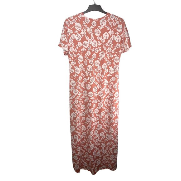 LuLaRoe Maria Floral Maxi Dress Pink & White Short Sleeve Large - Picture 2 of 15
